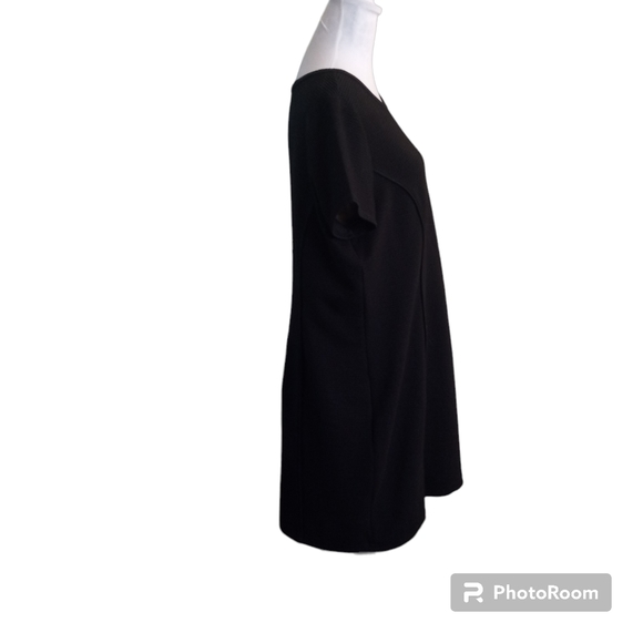 Chico's 3 (16) women's black sheath ribbed crewneck cap sleeve dress - Picture 6 of 12